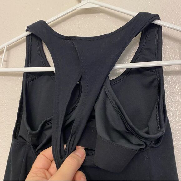 Nike Womens black Dri Fit Tank layered built in sports bra running top M - Picture 4 of 11